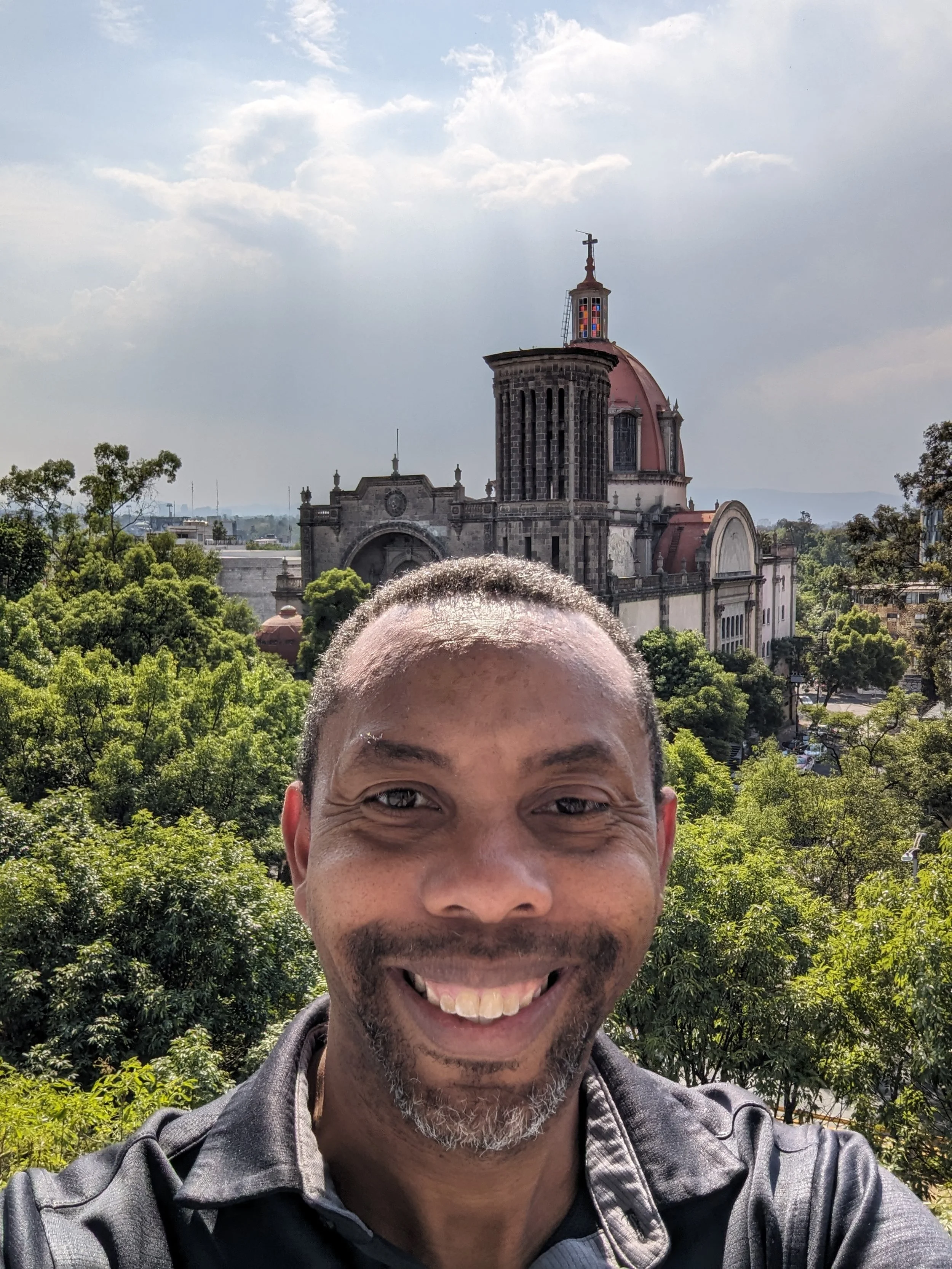 Bosque de Chapultepec is in the background during my trip to Mexico City.
