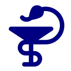 Símbolo médico com uma serpente entrelaçada em um bastão