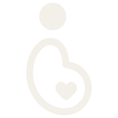Icone d'une silhouette humaine enceinte, avec un ventre arrondi contenant un cœur.