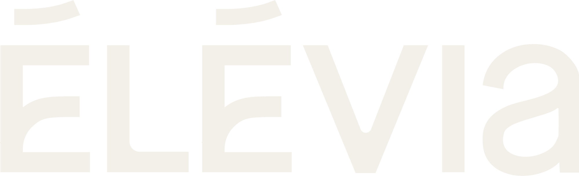 Le logo d'Élévia, en blanc sur fond transparent.