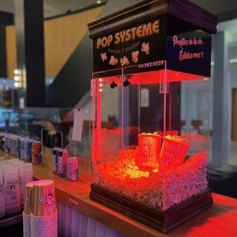 Réchaud à popcorn Pop Système à la Salle Albert-Rousseau.
