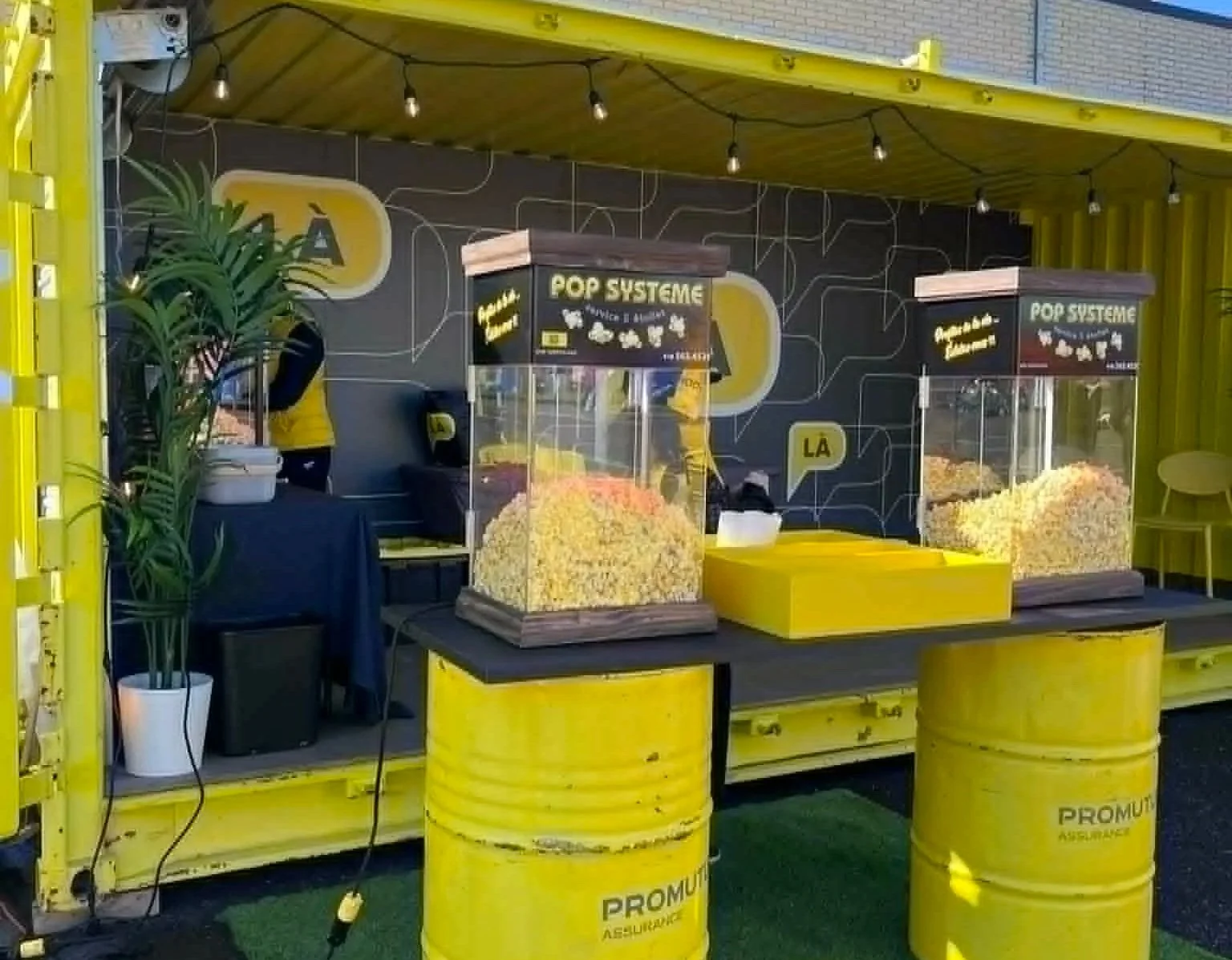 Deux réchaud à popcorn Pop Système au demi marathon de Lévis.