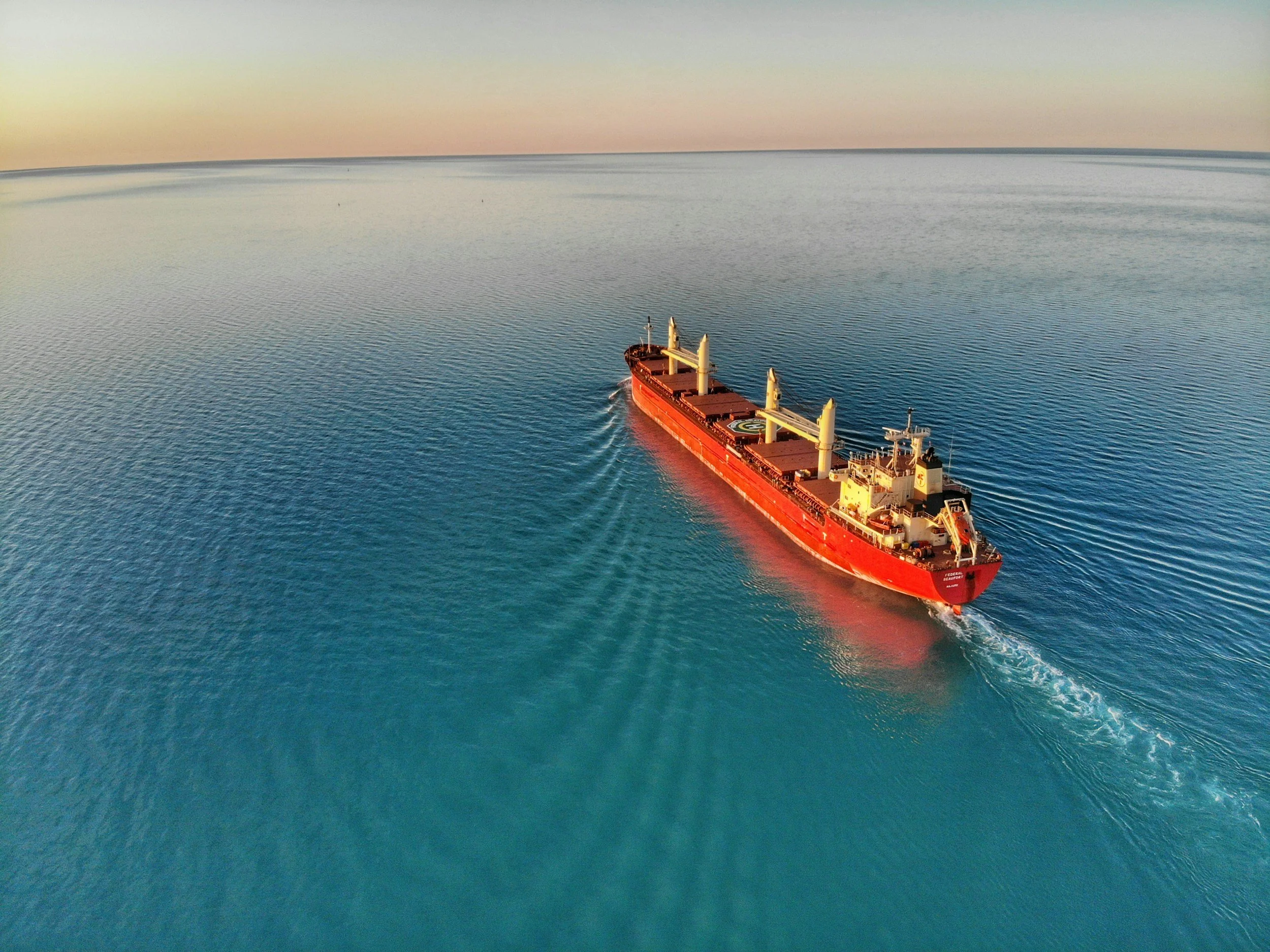 Ship processing seaweed