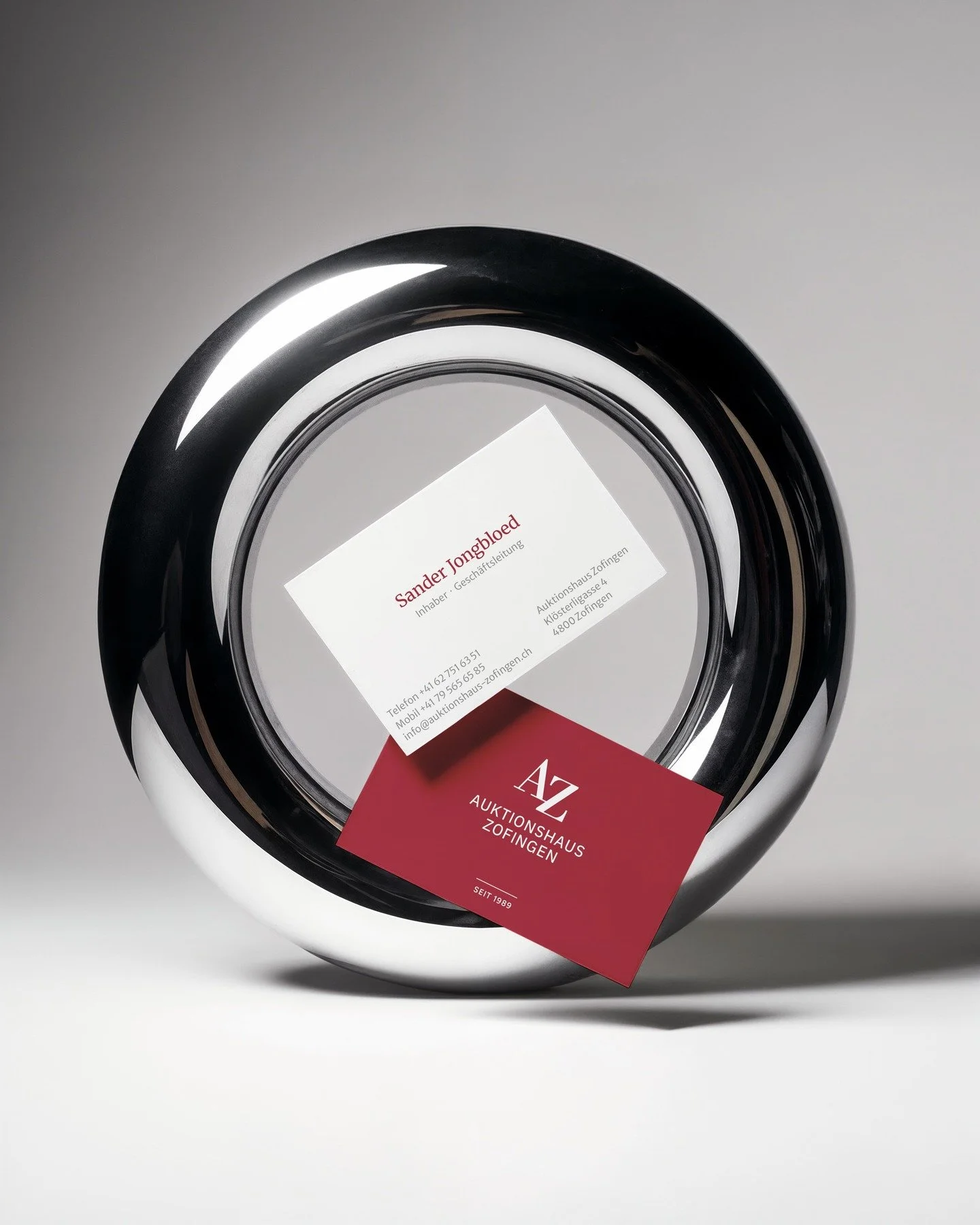 Auktionshaus Zofingen

A Swiss auction house between heritage and a more contemporary future.

The identity needed to keep a sense of trust and cultural value &mdash; while becoming clearer, sharper, and more distinctive.

Corporate design, visual id