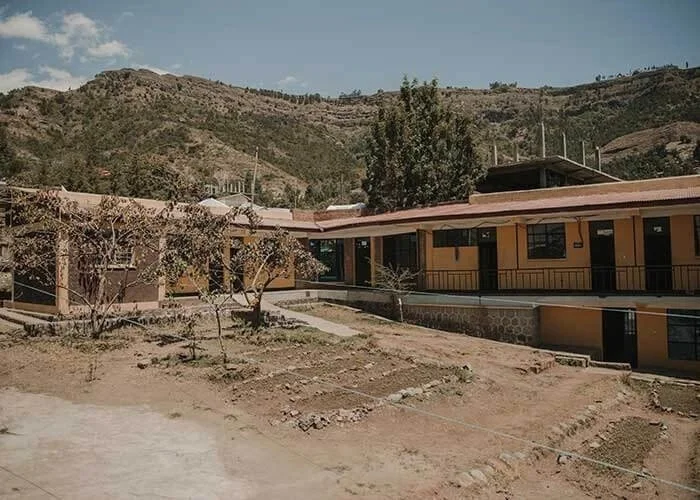  The hostel – six newly laid plots in front are for girls to grow vegetables. 
