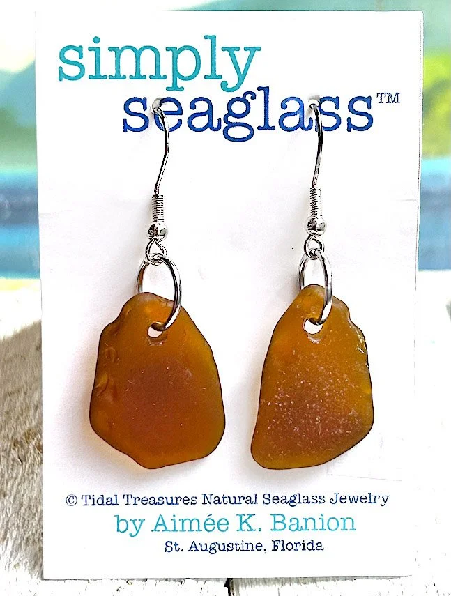 Seaglass Earrings - Brown Medium