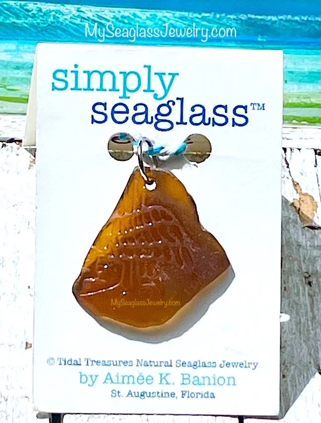 Seaglass Pendant with 18" Chain - Brown Anheuser Busch Eagle