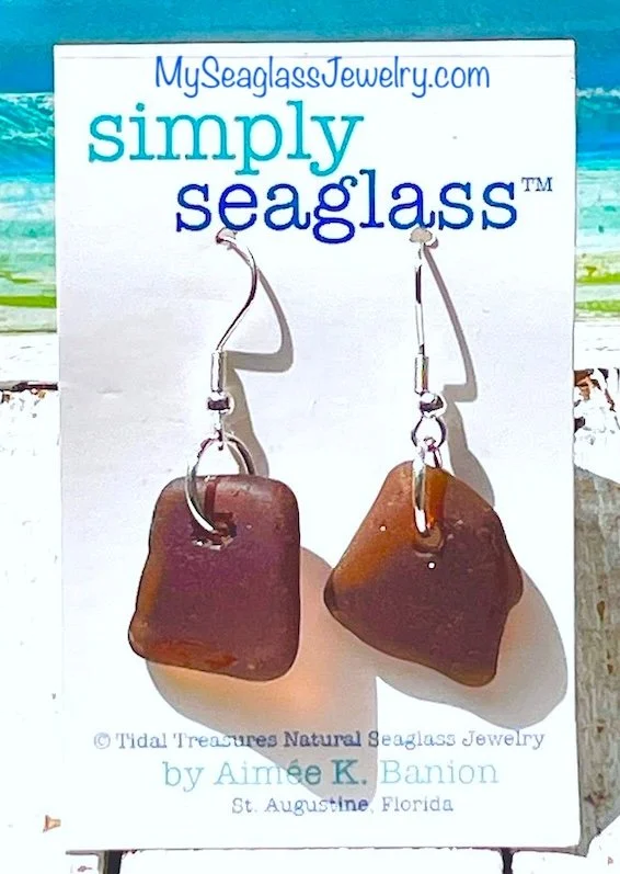 Seaglass Earrings - Brown Medium