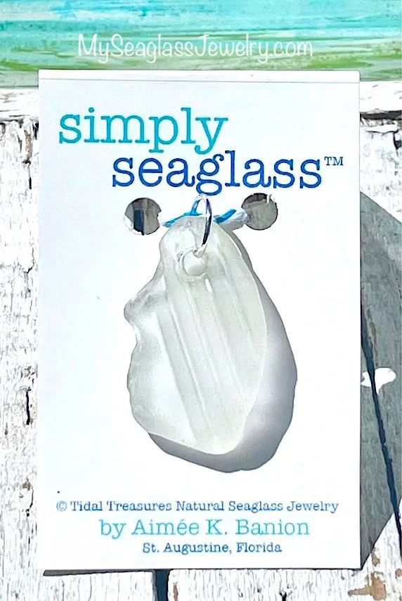 Seaglass Pendant with 18" Chain - White Tail Light