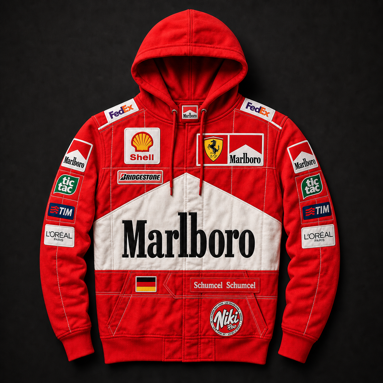 Custom Niki Red Marlboro Ferrari F1 Hoodie