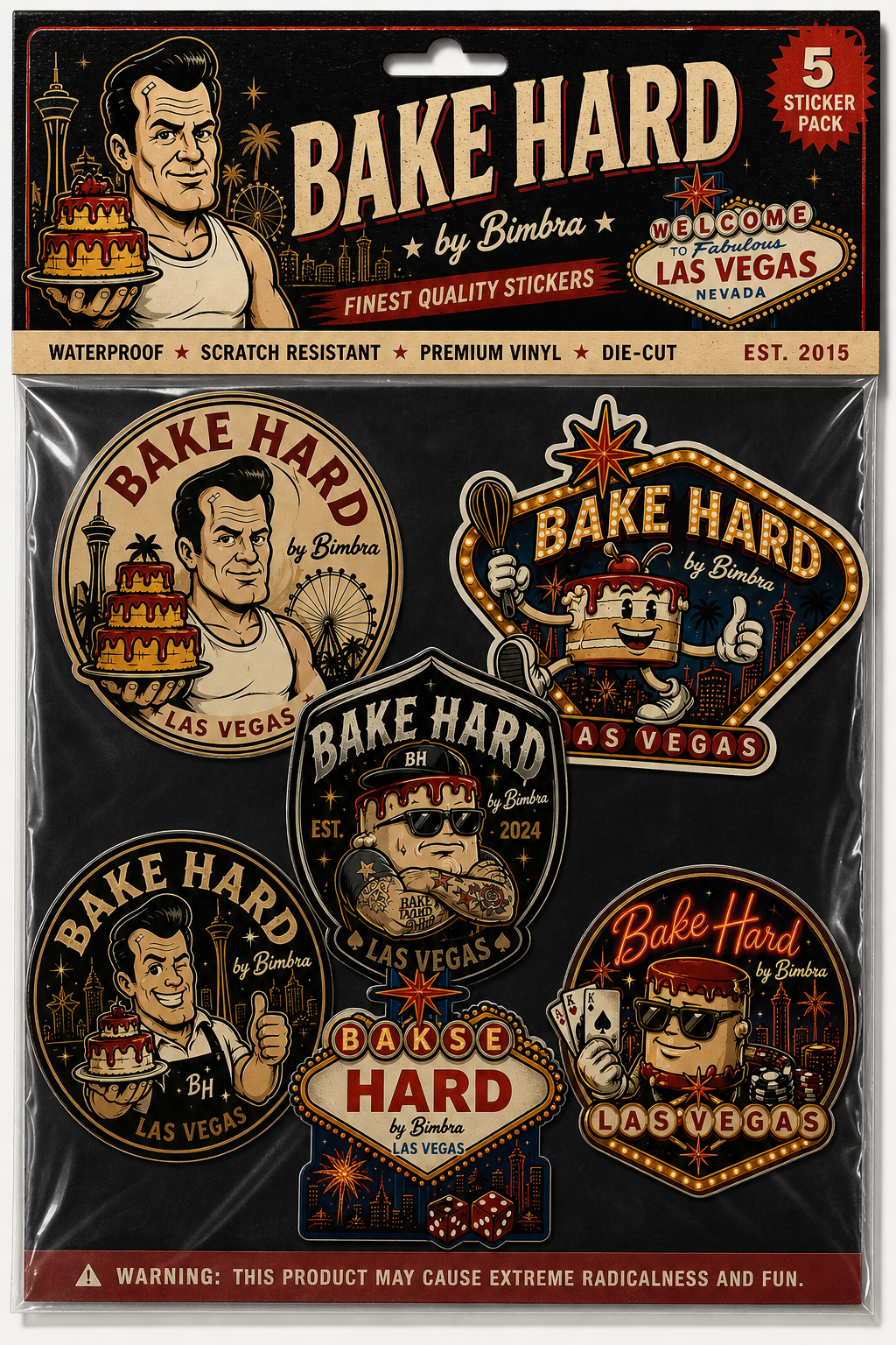 Bake Hard Sticker Pack LV