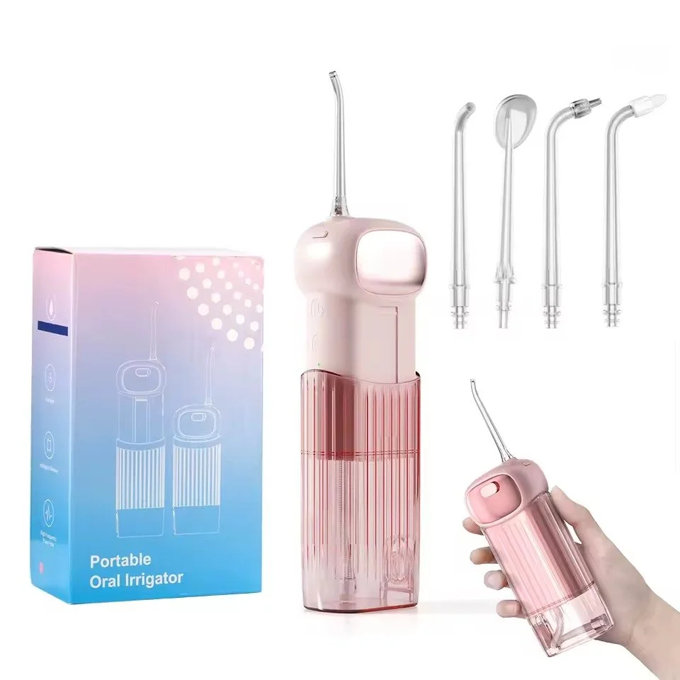 Mini Portable Water Flosser – Cordless USB Rechargeable Oral Irrigator with 4 Jet Tips & 3 Cleaning Modes