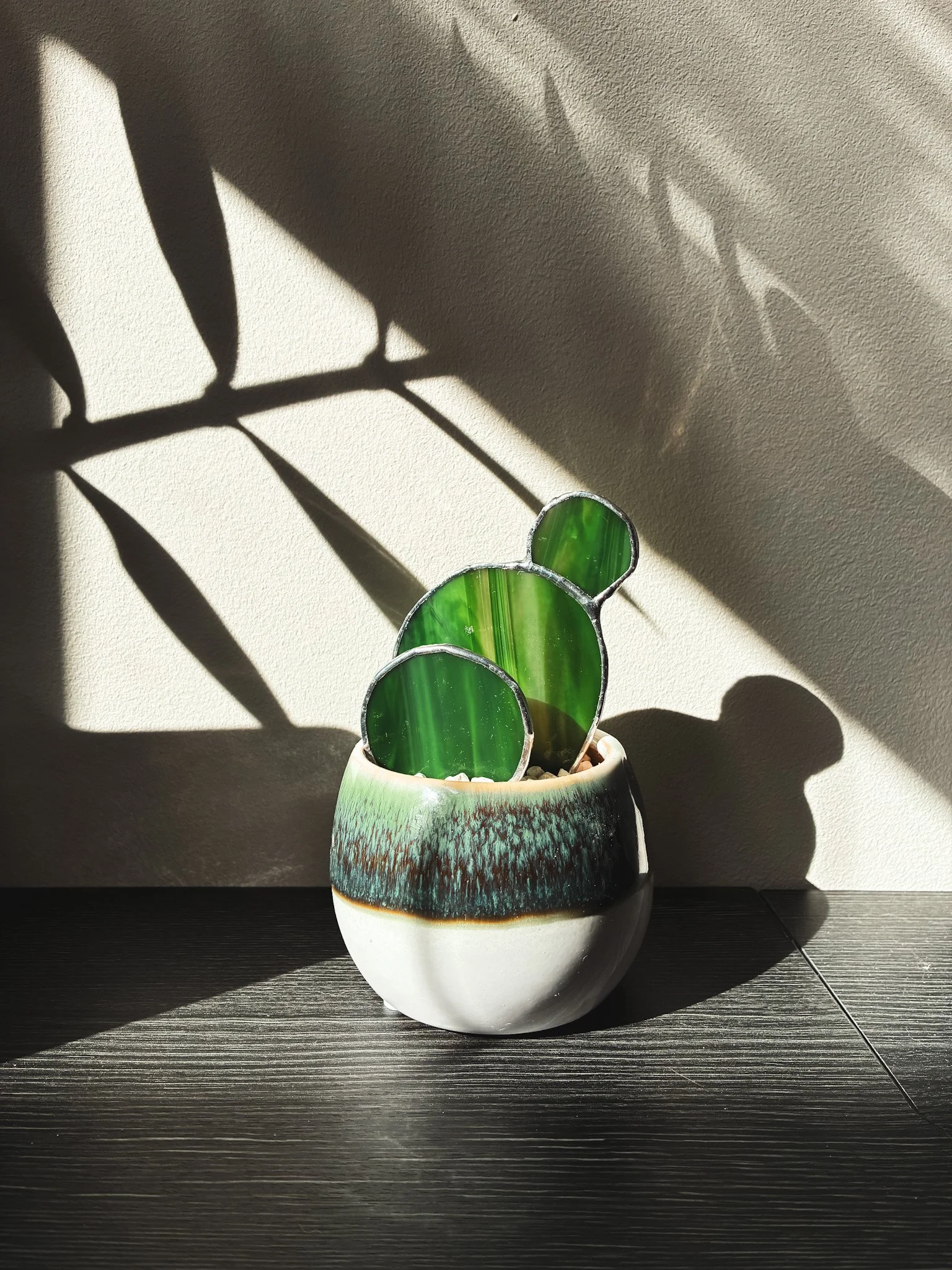 Stained Glass Succulent in Upcycled Pot