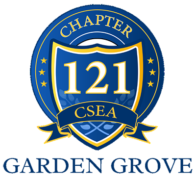 The blue and gold emblem of the Garden Grove chapter of the Classified School Employees Association