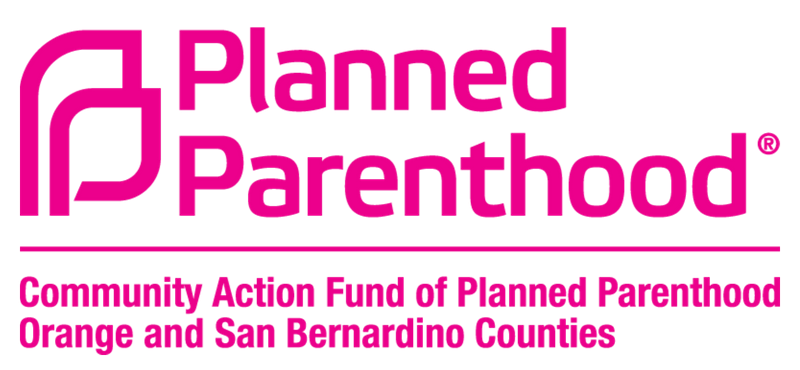 The pink logo of the Community Action Fund of Planned Parenthood Orange and San Bernardino Counties