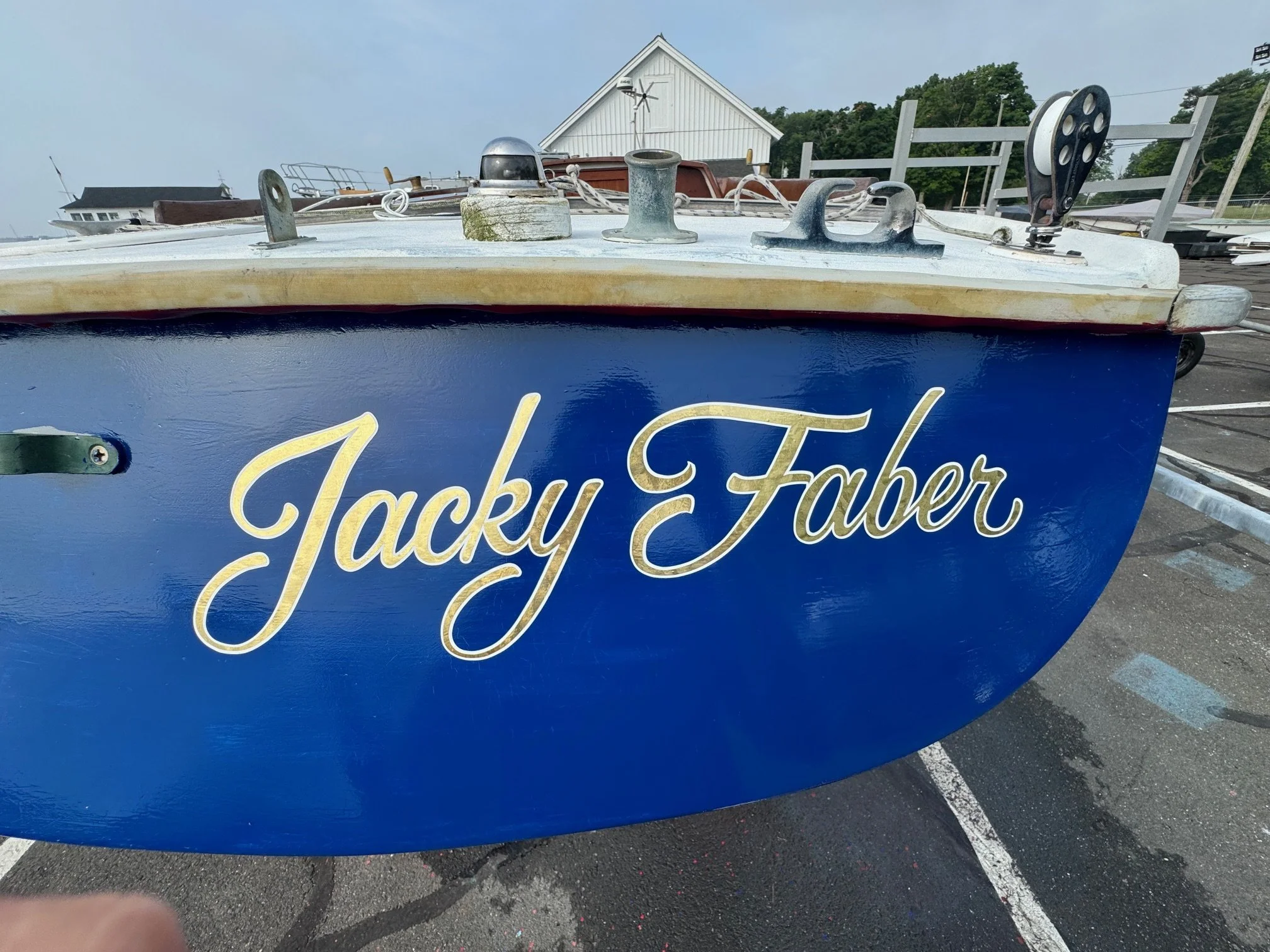 My hand cut script lettering using 22K Real Gold Brand Florentine vinyl and white outline