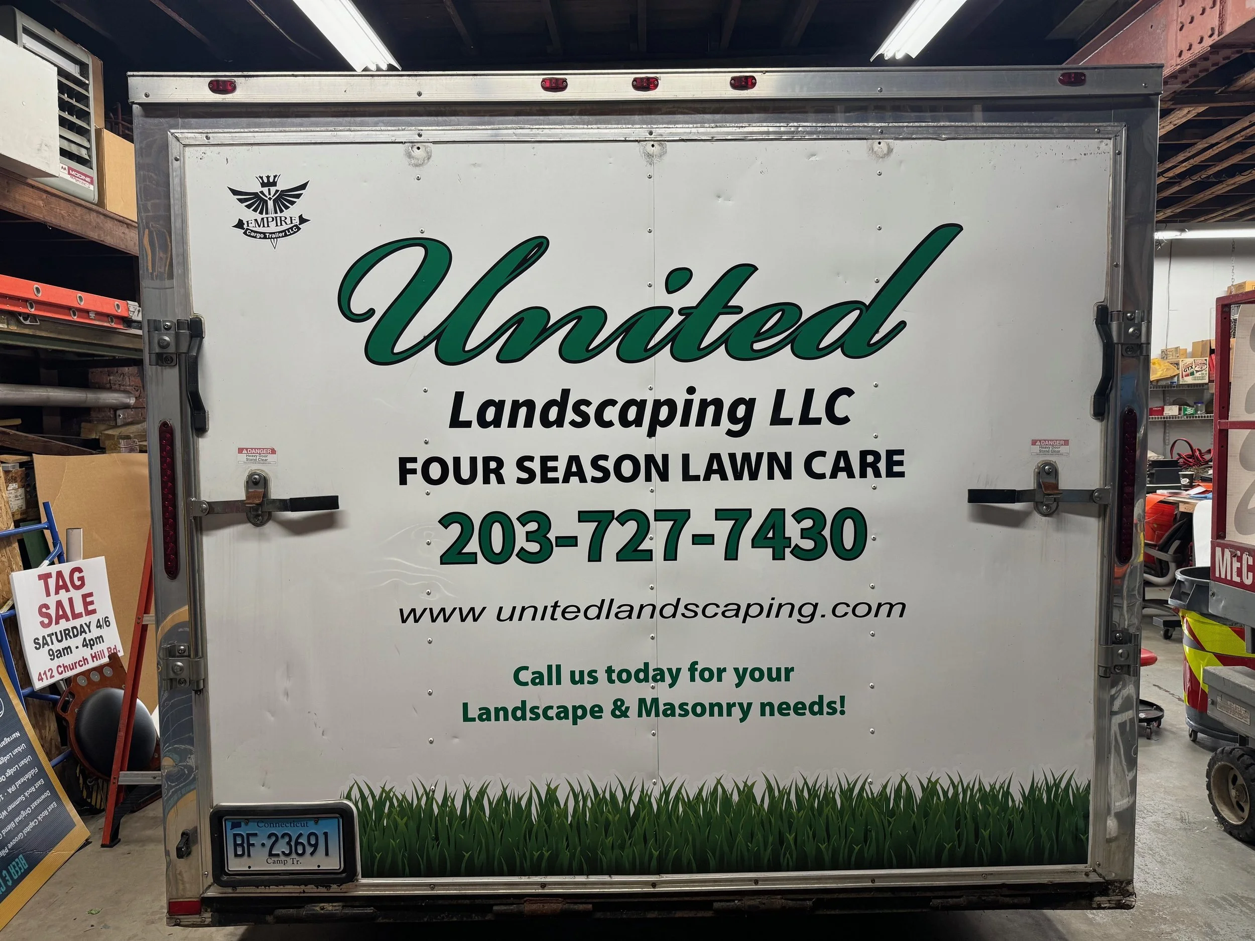 Fleet lettering for United Landscaping in CT