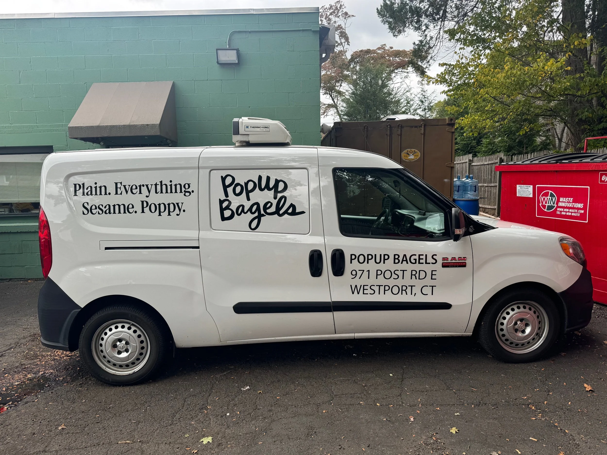 Fleet lettering for Pop Up Bagels in CT