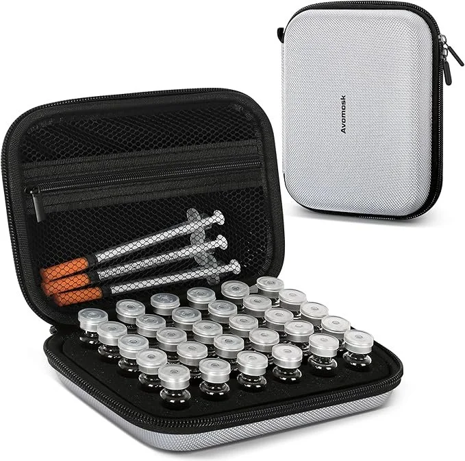 30-Slot Peptide Storage Case for 3ml Vials | Travel & Refrigerator Organizer