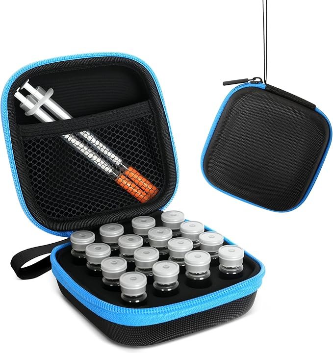 16 Slot Peptide Storage Case for 3ml Vials | Travel & Refrigerator Organizer