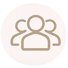 Icon of three people representing a group or community.