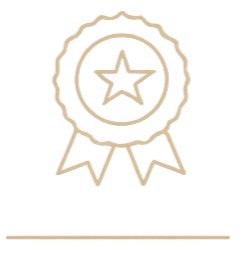 A medal with a star in the center and a ribbon, representing achievement or award.