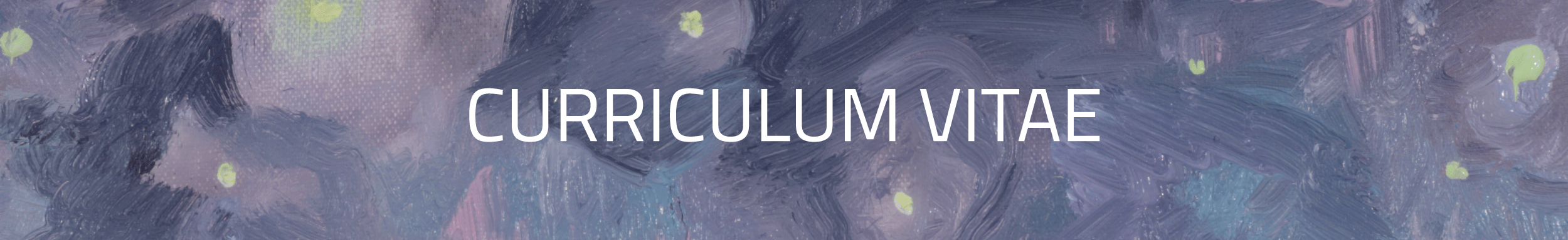 An artistic background with purple, blue, and yellow hues and the words 'Curriculum Vitae' centered in white text.