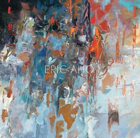 Abstract colorful painting with the name 'Eric Aho' written in the center.