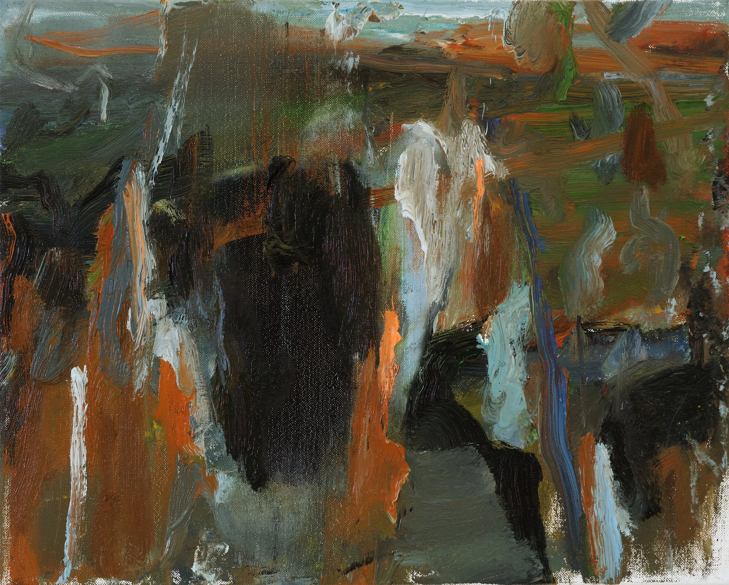 "Oron 17 November 44," oil on wood panel, 16 x 20 inches