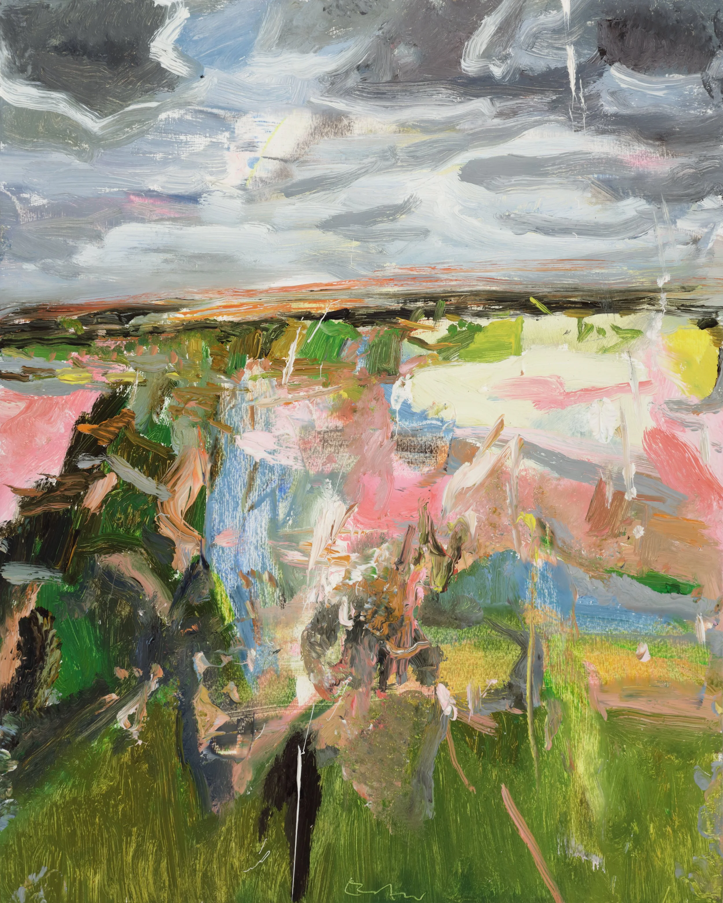 "Lessay (Ay River) 28 July 44," 2014, oil on wood panel, 20 x 16 inches