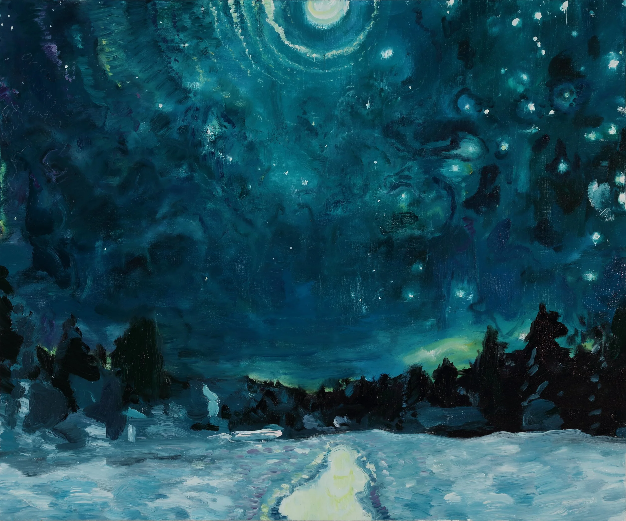 "Orion Leaving the Winter Sky," [YEAR], oil on canvas, 30 x 36 inches