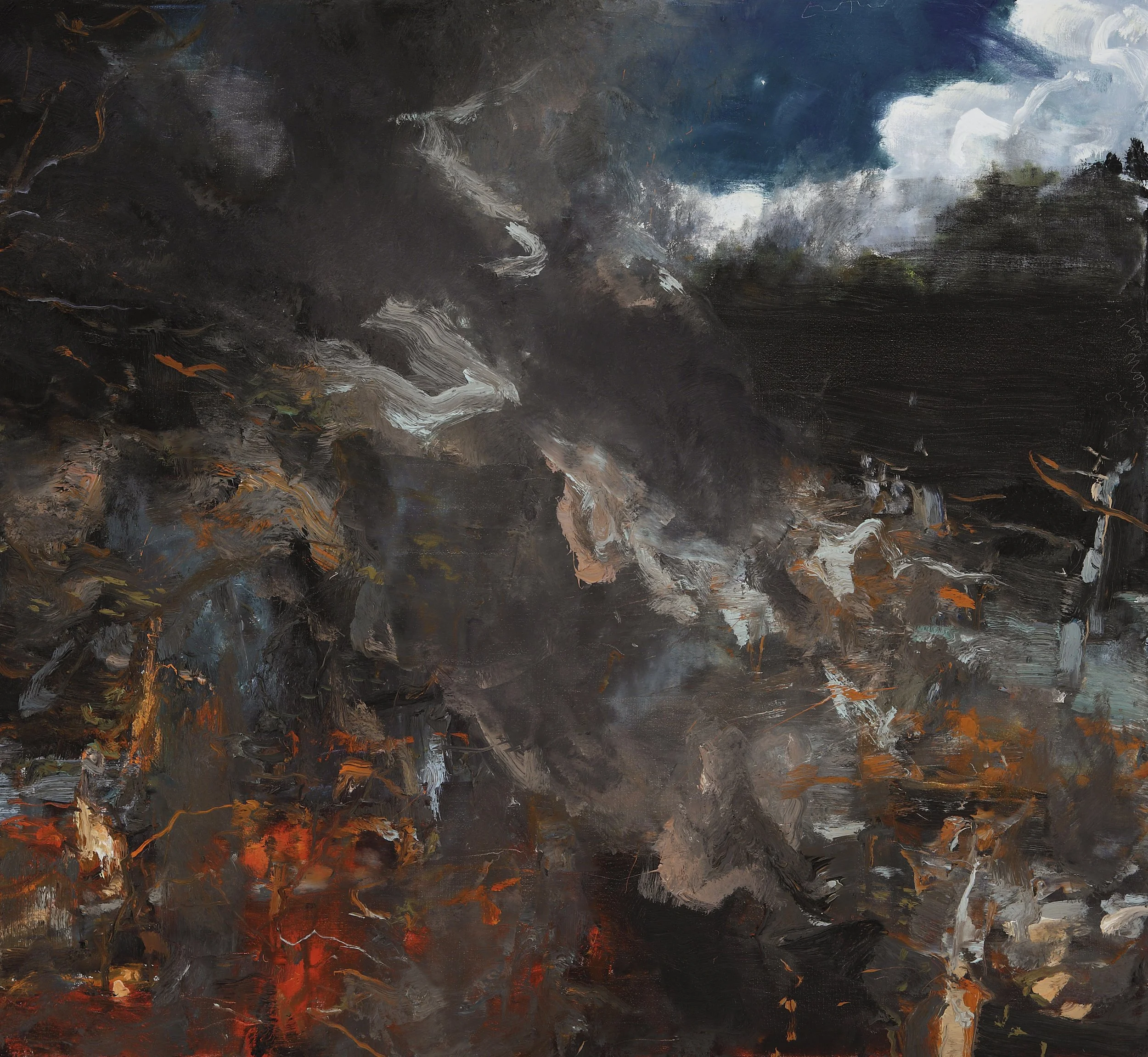 "Hay Moon," 2009, oil on linen, 48 x 52 inches.  National Academy of Design, New York, NY; 2011.29