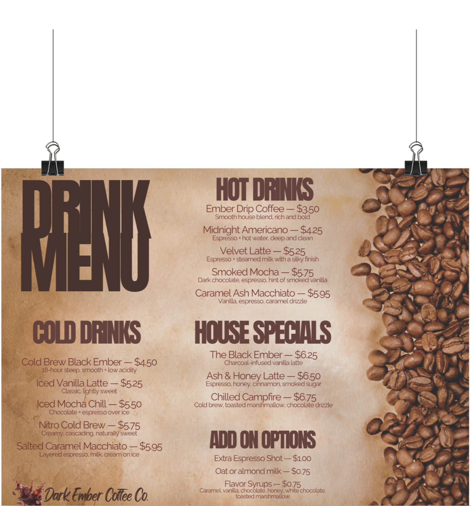 Coffee Menu