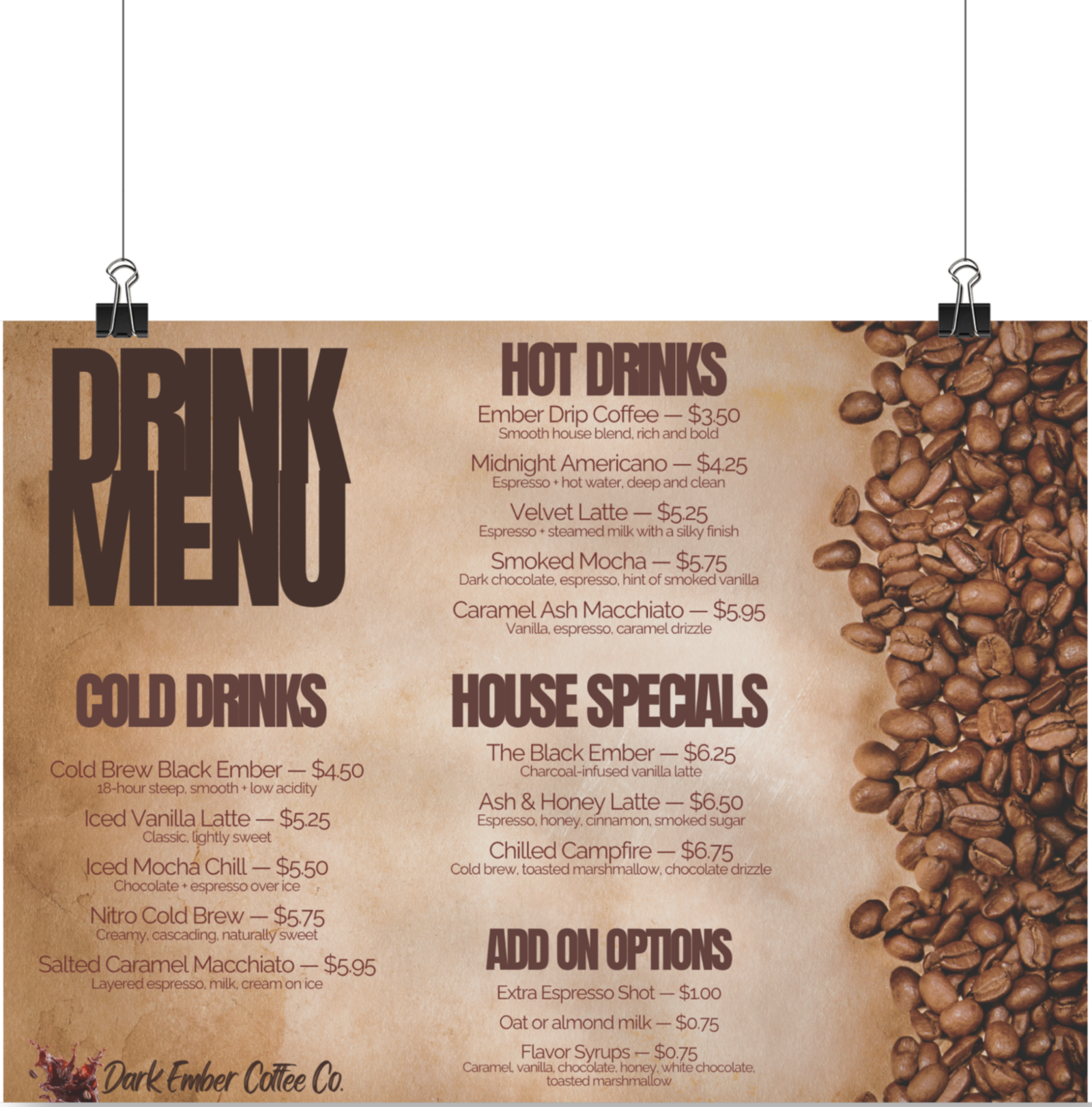 Coffee Menu