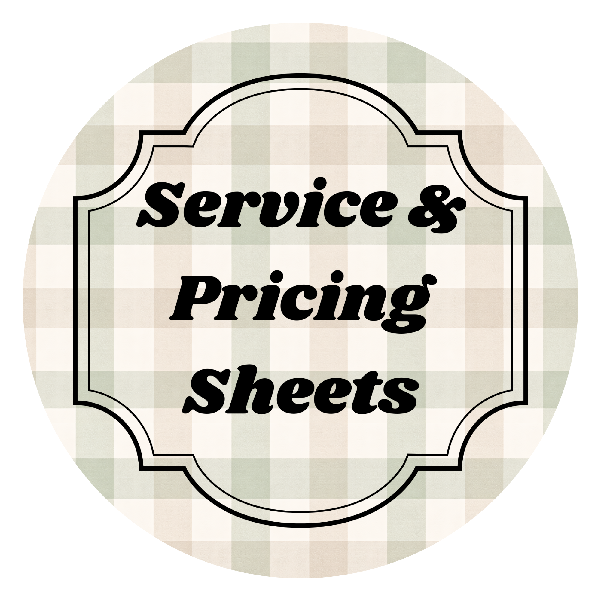 Service & Pricing Sheets