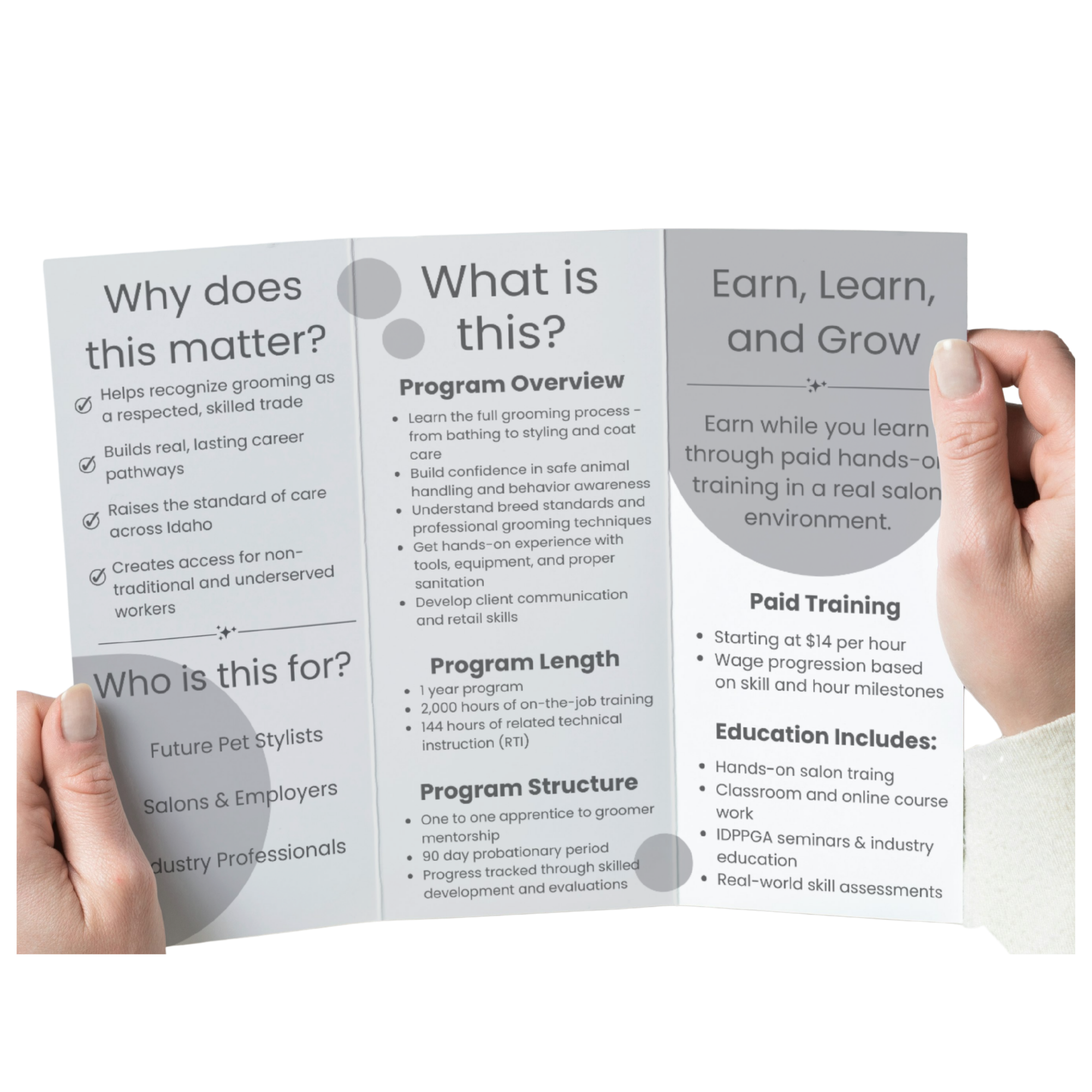 Trifold Brochure - Inside * Design Size: 11 X 8.5 in