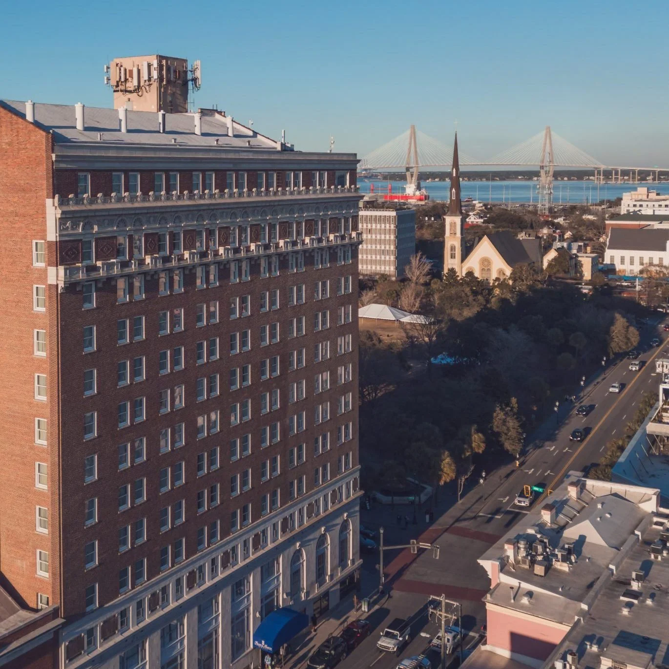 Aerial view of Charleston, South Carolina — host city of the 2026 Innovations in Philanthropy Summit