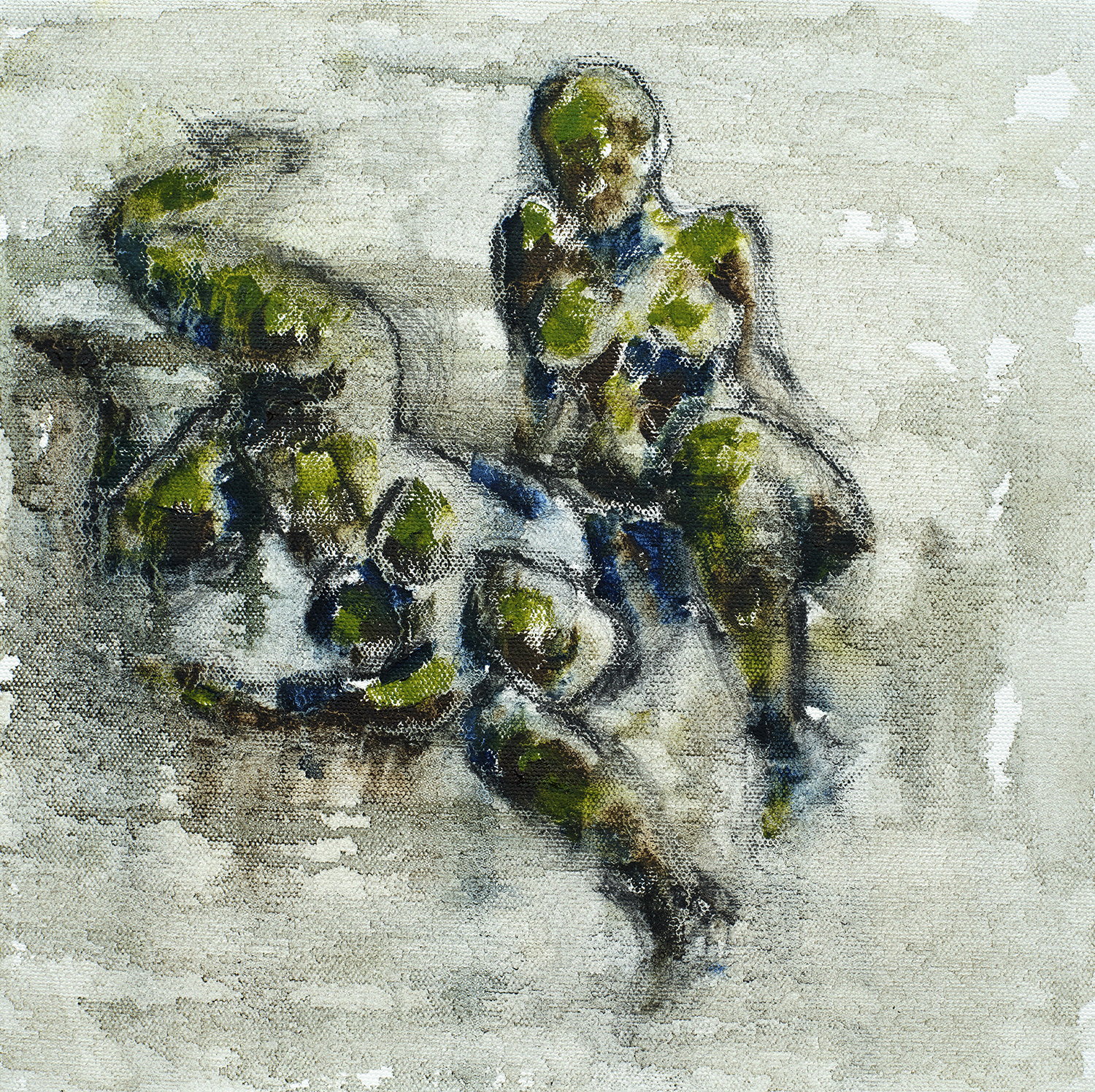 untitled, 2024
30cm x 30cm
Oil, charcoal and solvent on canvas