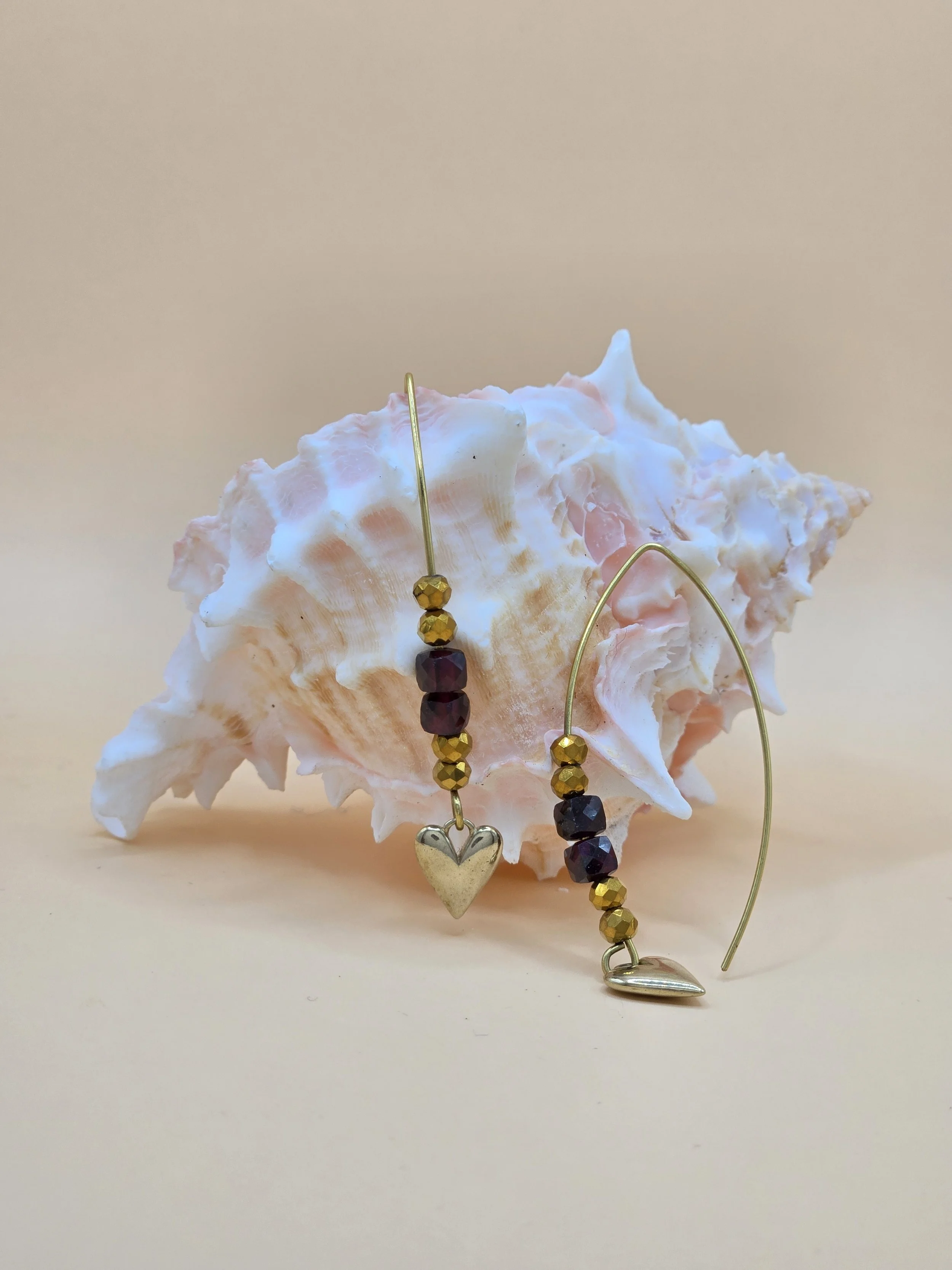 Garnet Timeless Love Earrings by KBD Studio
