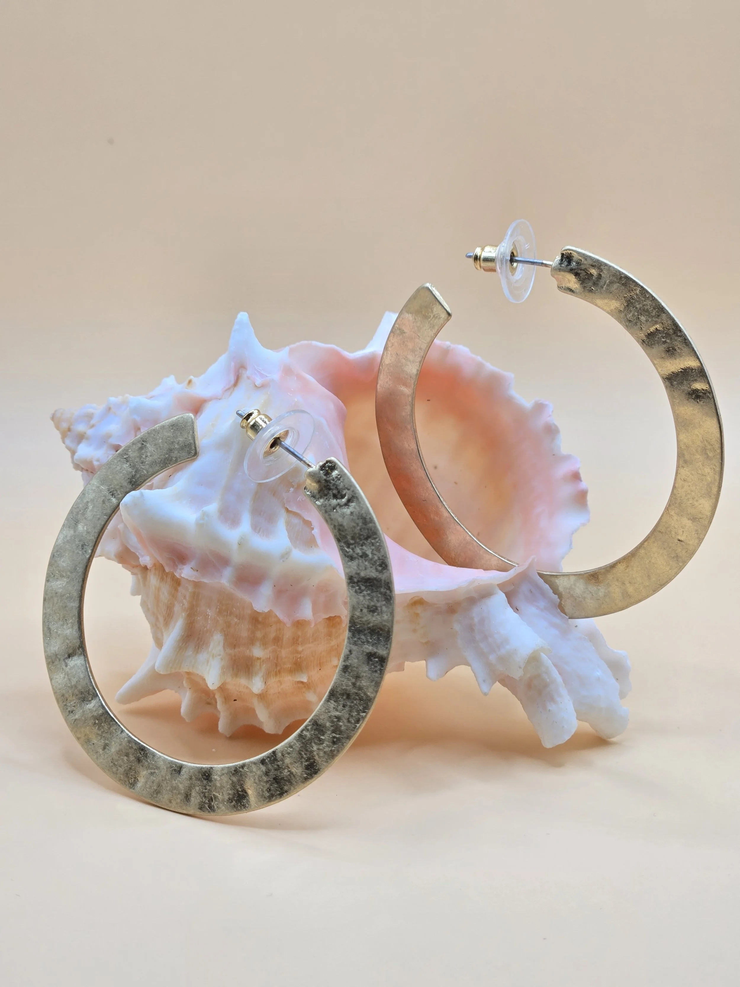 Hammered 2 inch Hoops