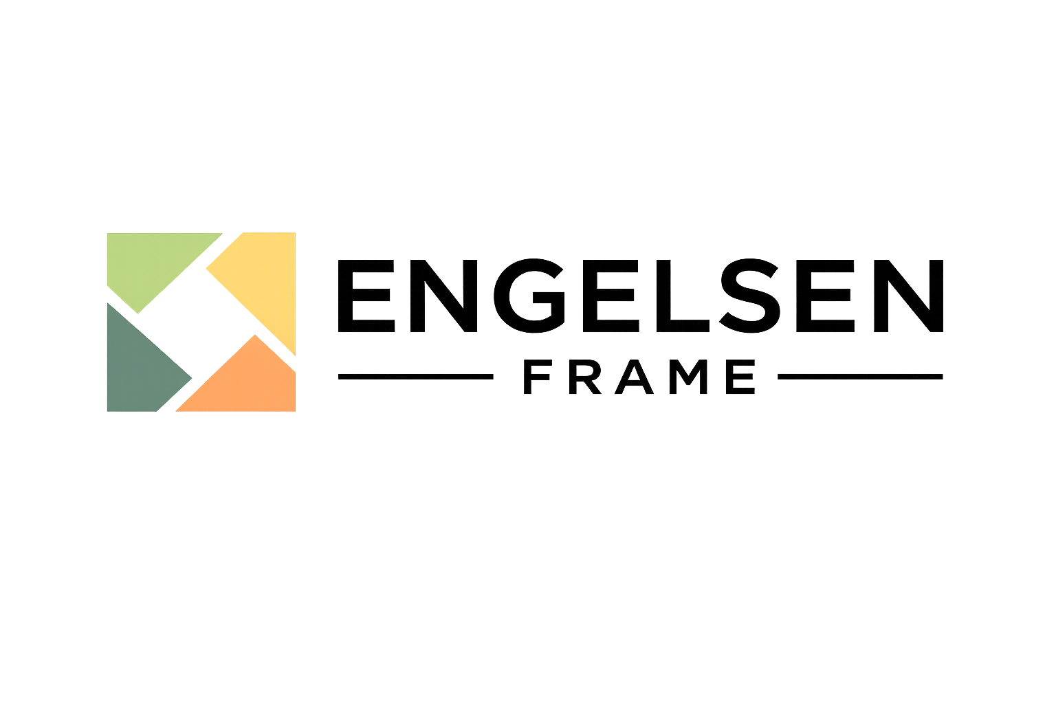 A distorted graphic with colorful geometric shapes and the partially visible text 'ENGINE' and 'FRAME' in black.