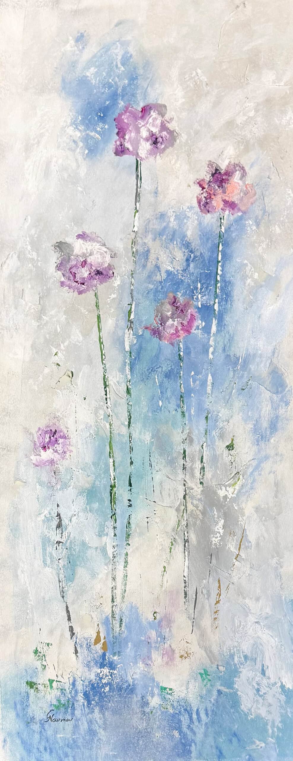 “Fuchsia Dream ll” by Gudrun Newman, size 15″ x 40″
