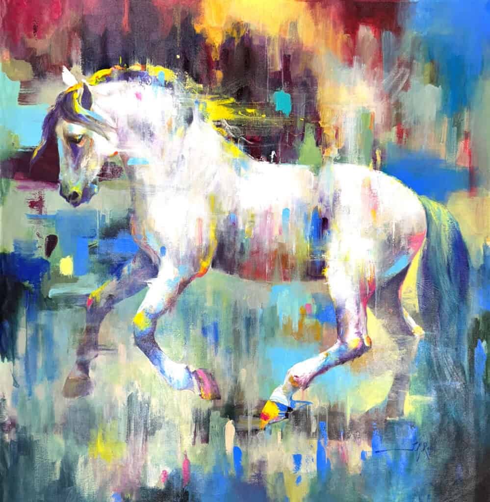 “Horse II” by Jose Manuel Reyes, Size 46″ x 46″