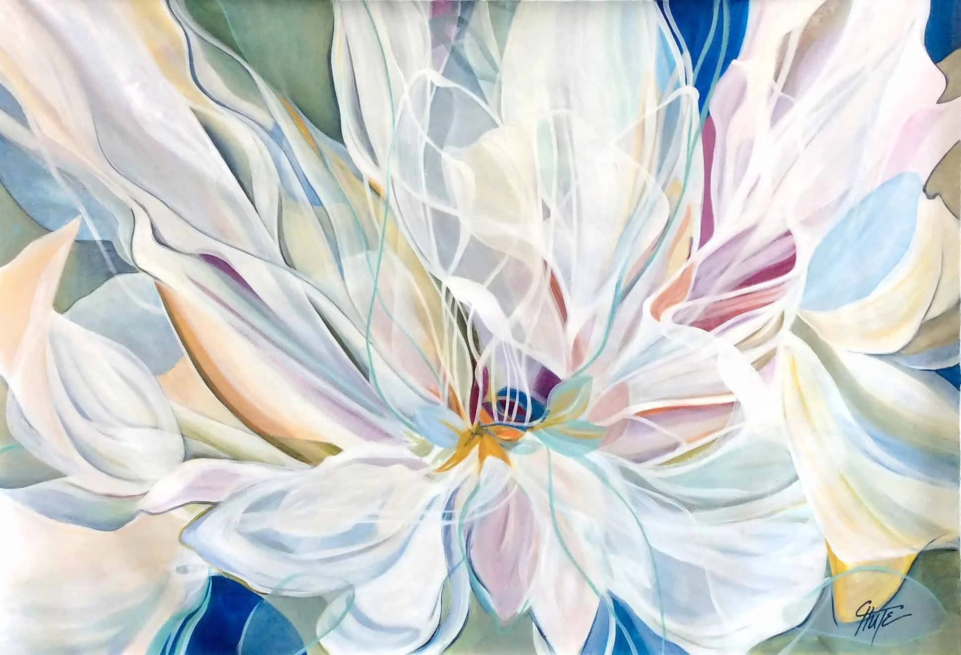 “Petal Abstract XXlX” by Patricia Chute, size 72″ x 48″