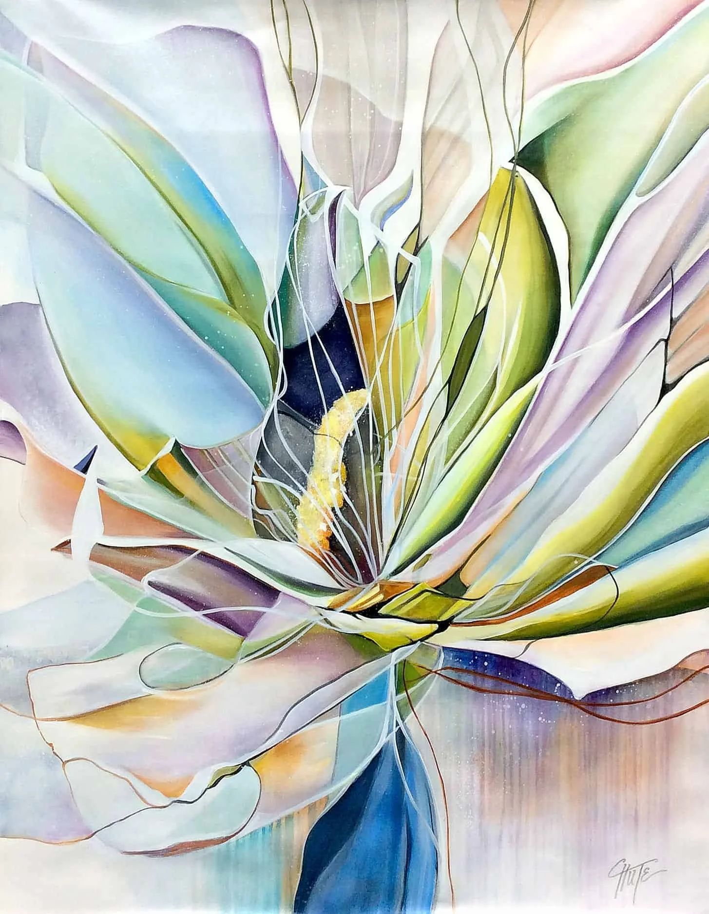 “Petal Abstract lV” by Patricia Chute, size 48" × 60″