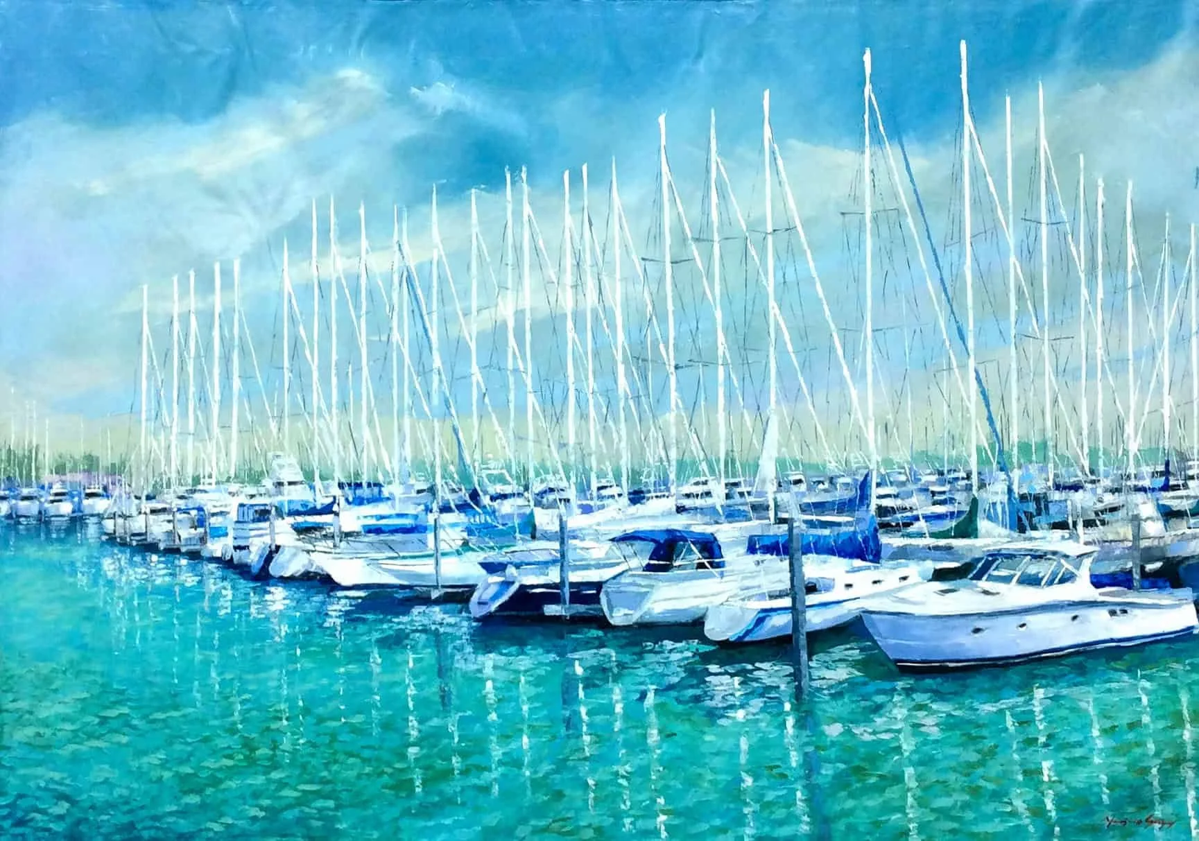 “Naples Marina Series” by Mauricio Garay, size 60" x 40"