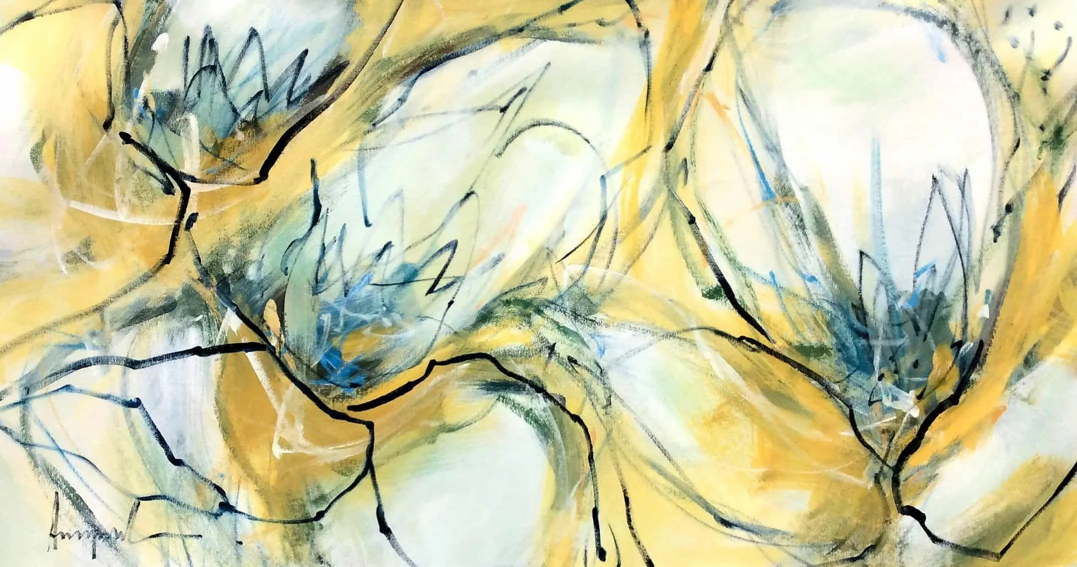 “Just Bloomed” by Angela Maritz, size 48" x 24"