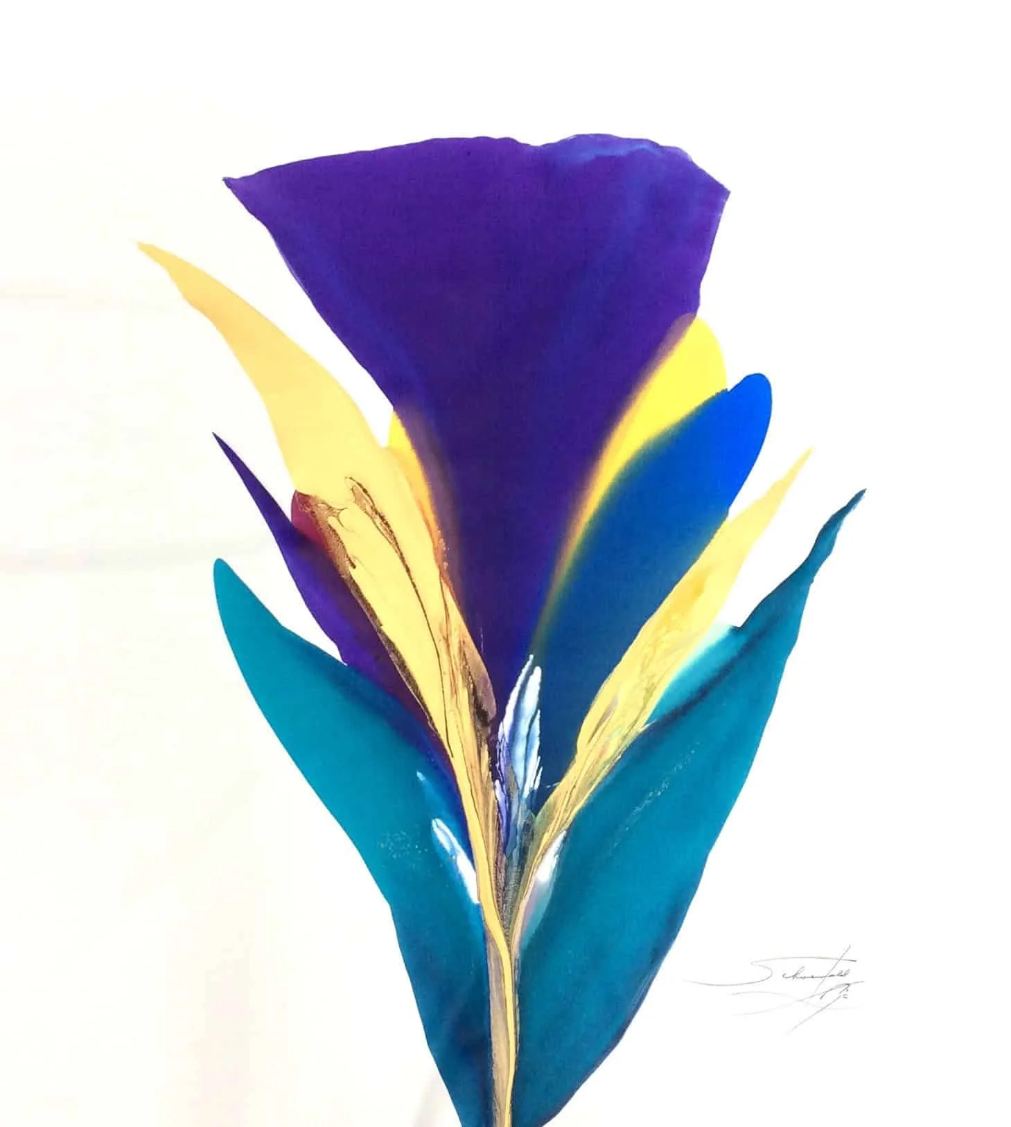 “Rio De Colores – Dark Purple” by Robert Schoenfeld, size 60" × 53″