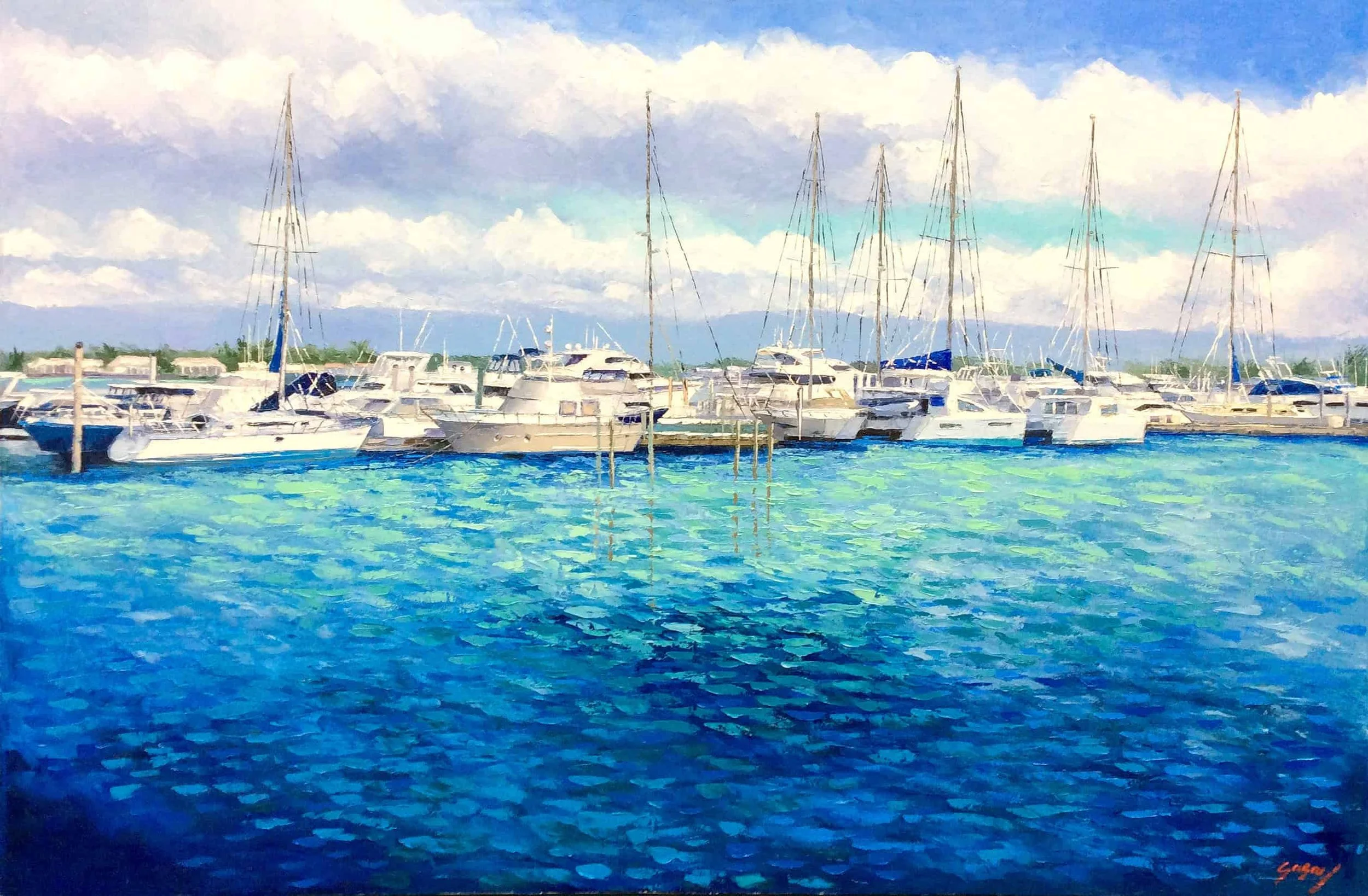 “Naples Marina Series” by Mauricio Garay, size 60' x 40"