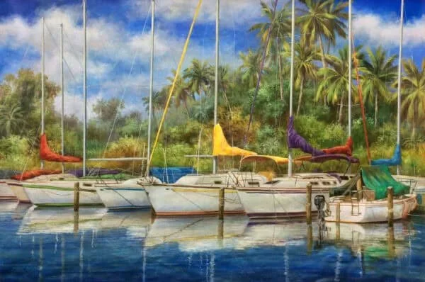 “Marina Series” by Paul Wren, size 60" x 40"